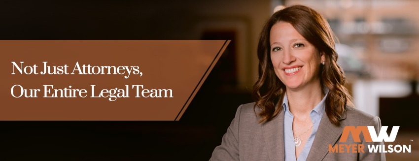 Elizabeth Robertson, a paralegal with Meyer Wilson Werning, is shown to explain that you get the entire Meyer Wilson Werning team when you have a case such as pump and dump.