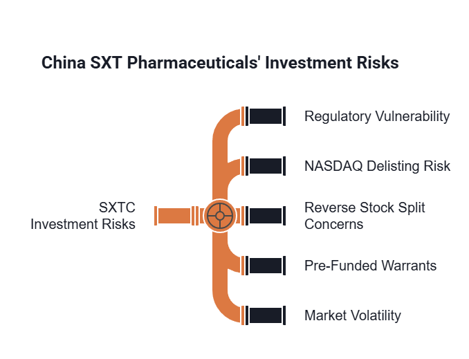 A diagram is shown to display the risks of investing in China SXT Pharmaceuticals (SXTC).